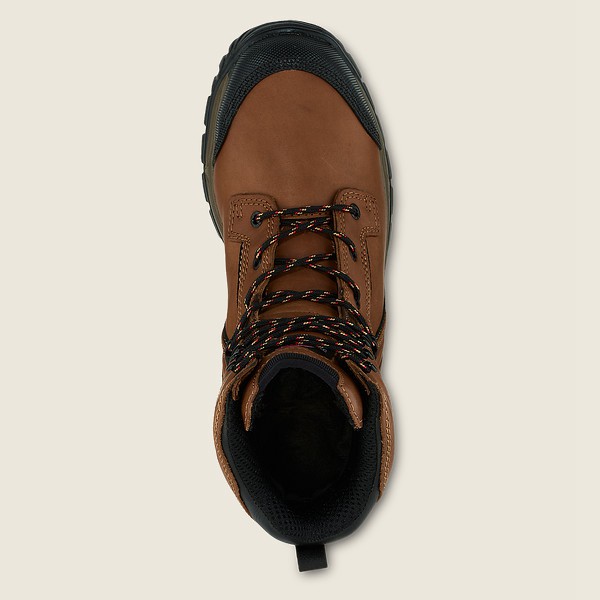 Red Wing Safety Boots Brown/Black - Mens Flexforce® - 8-inch Waterproof Toe - 9386-FYSOB